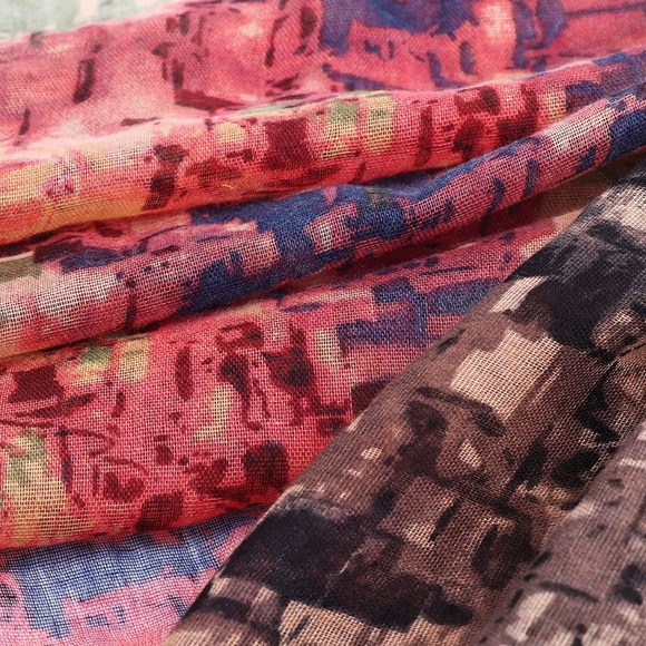 Pink Flower Print Turban Head Wraps - Picture 6 of 6